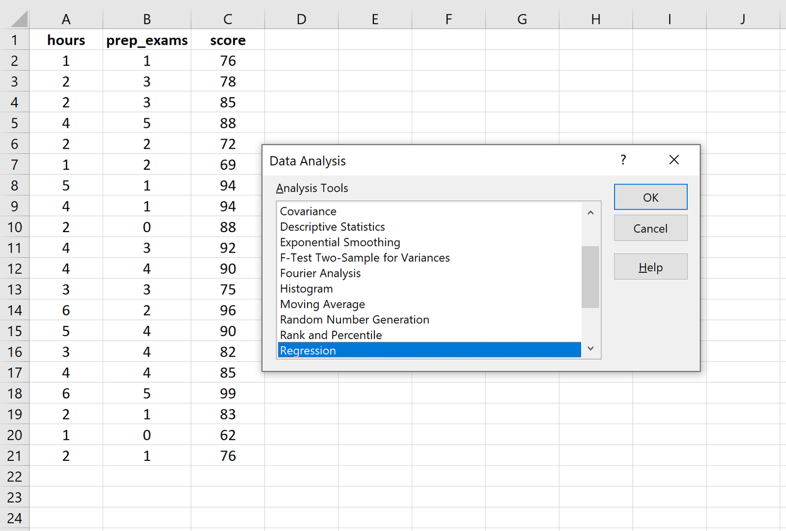 Durchf hren einer multiplen linearen regression in excel statologie