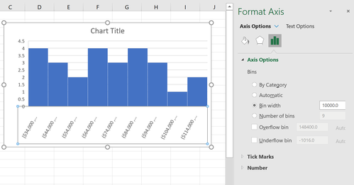 Bin-Breite in Excel verringern