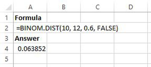 Binomialverteilung in Excel