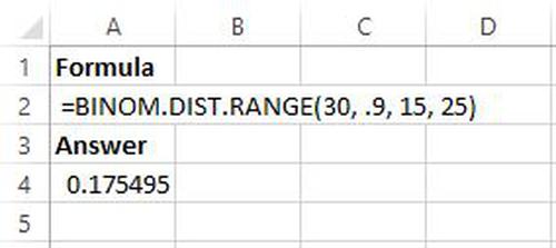 Binomialverteilung in Excel