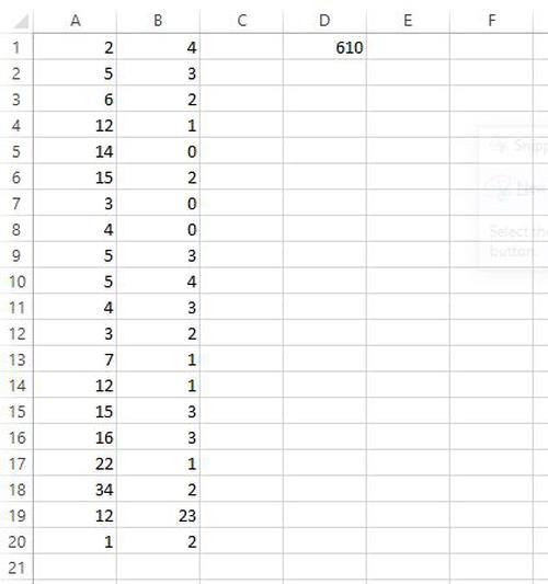 Skalarprodukt Excel 2