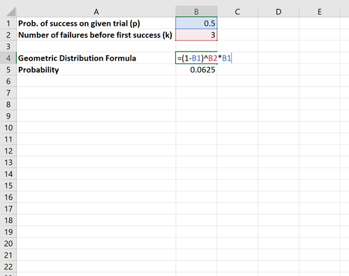 Geometrische Verteilung in Excel