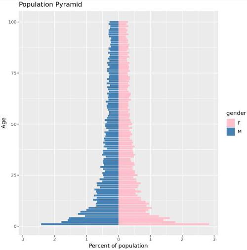 Bevölkerungspyramide in R mit benutzerdefinierten Farben
