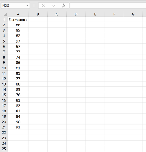 Beispiel für ein Array von Werten in Excel