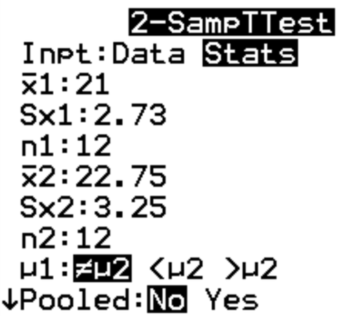 T-Test mit zwei Beispielen auf einem TI-84-Rechner